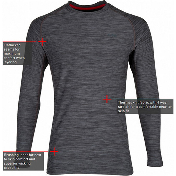 Gill Da Uomo Crew Neck Base Layer 1282 - Ash