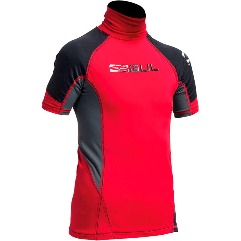 Gul Rash Gilet Junior Manica Corta In Rosso / Nero Rg0341-a9