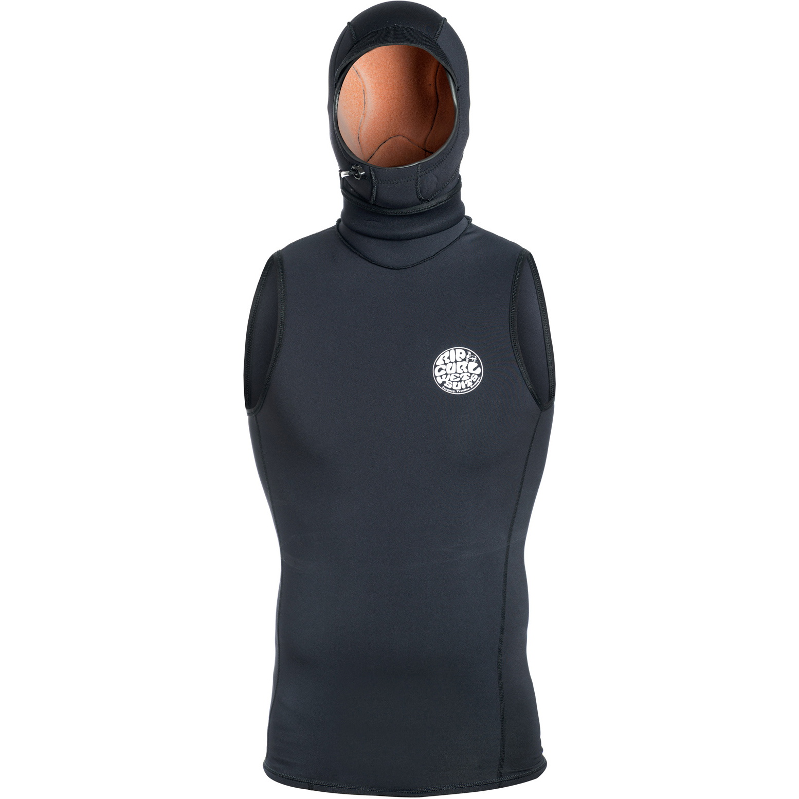 2019 Rip Curl Flashbomb 0. 5mm Polypro Con Cappuccio Senza Maniche Gilet Termico In Wvexdm Nero