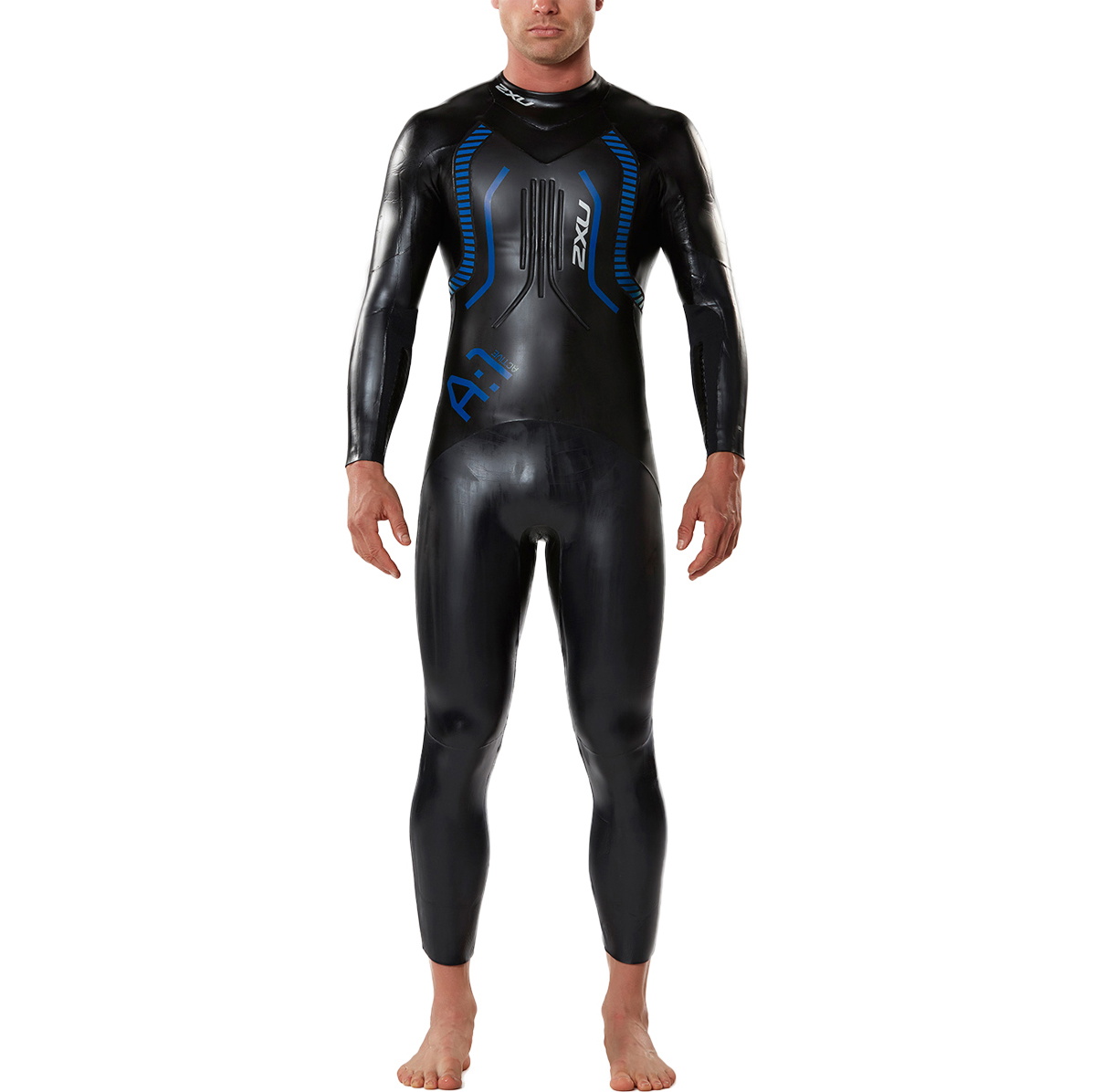 2017 2XU MENS A: 1 ATTIVA Tuta Triathlon BLACK / COBALT BLUE MW2304c