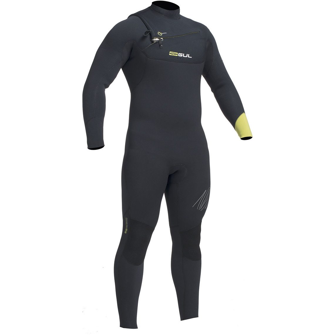 2020 Gul Response Fx 5/4mm Chest Zip Gbs Muta Nera / Lime Re1242-b1