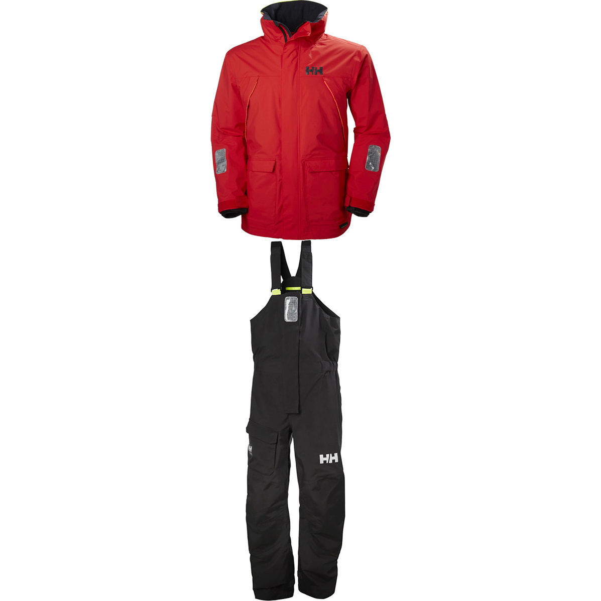 2019 Helly Hansen Pier Giacca Coastal 33872 E Pantaloni 33900 Set Combinato In Allerta Rosso / Ebano