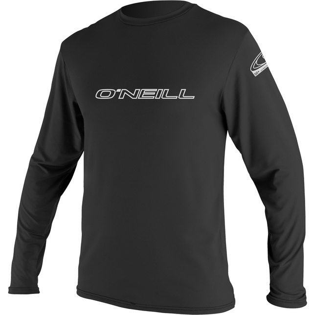 2026 O'Neill Da Uomo Basic Skins Long Sleeve Rash Tee 4339 - Black
