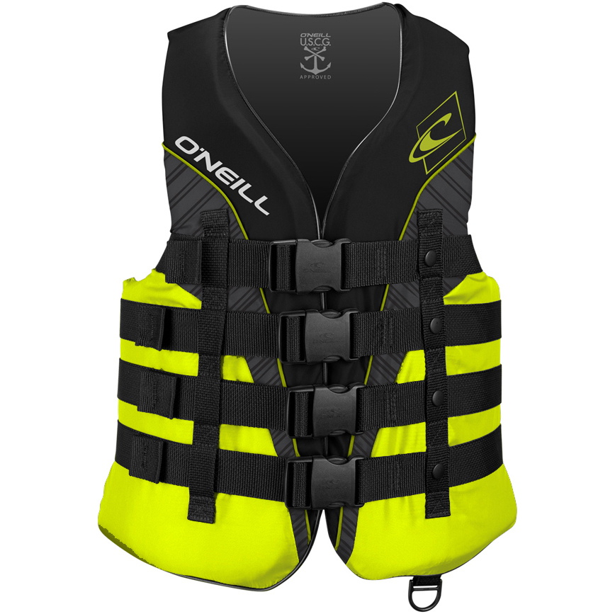 2026 O'Neill Superlite 50N CE Impact Vest 4723 - Black / Lime / Smoke
