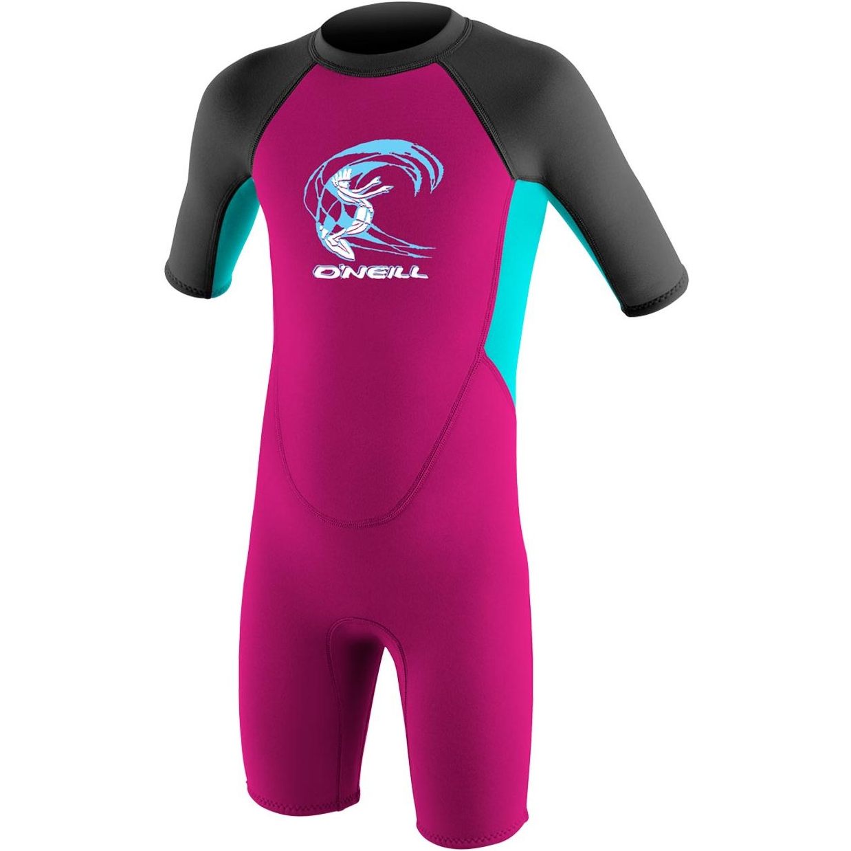 2026 O'Neill Da Bimbo Reactor 2mm Back Zip Shorty Muta 4867G - Berry / Aqua / Graphite