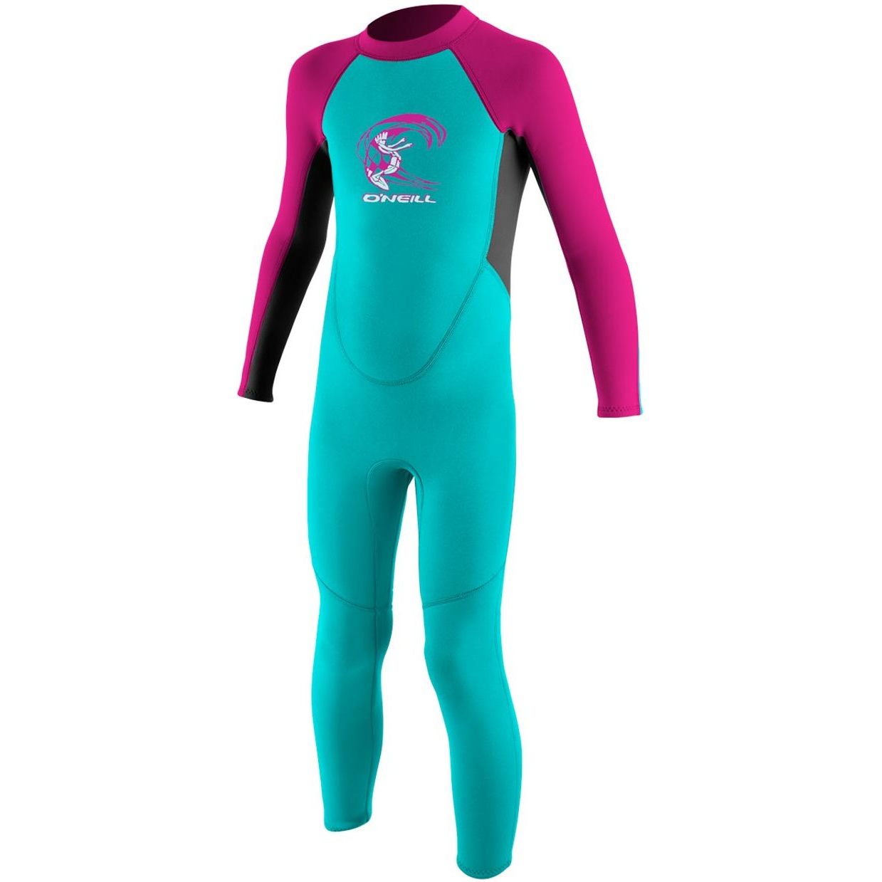 2026 O'Neill Toddler Reactor 2mm Back Zip Wetsuit 4868 - Aqua / Berry