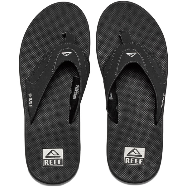 2026 Reef Da Uomo Fanning Flip Flops BLACK SILVER R2026