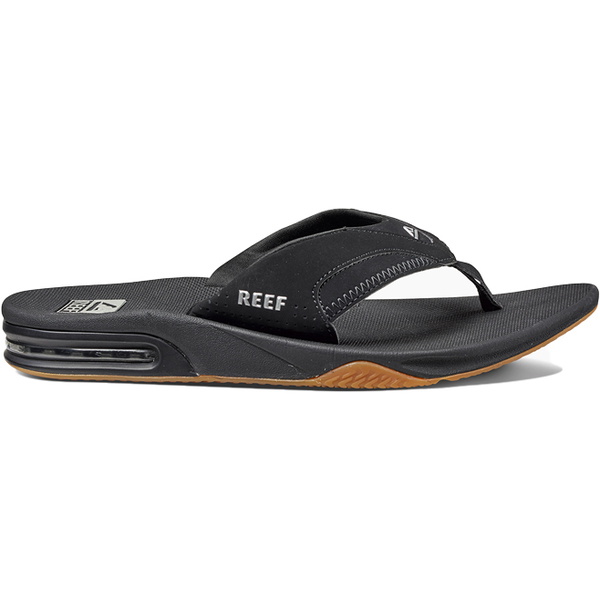 2026 Reef Da Uomo Fanning Flip Flops BLACK SILVER R2026