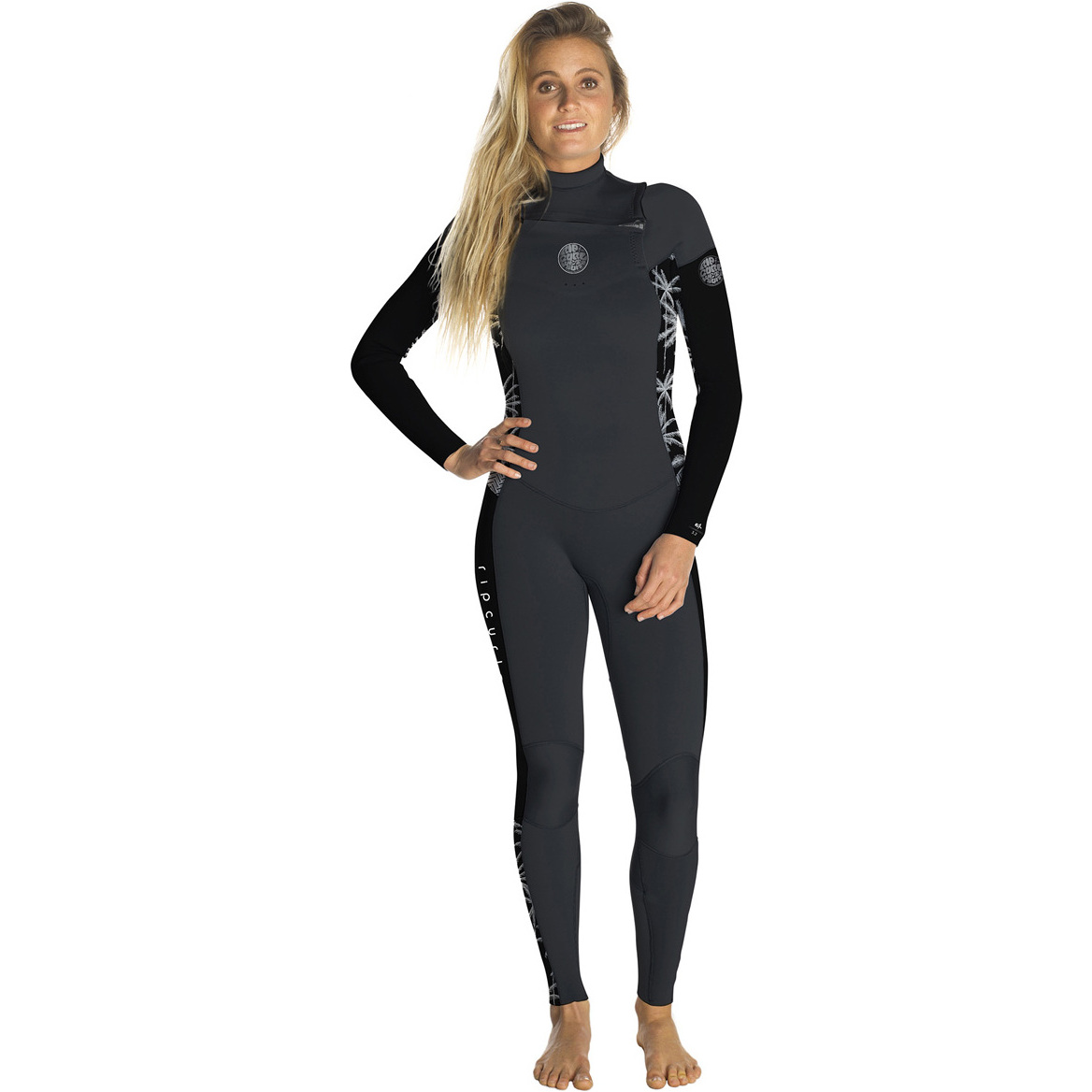 Muta Da Donna Rip Curl Dawn Patrol 3/2mm Chest Zip Nero / Grigio Wsm7ks