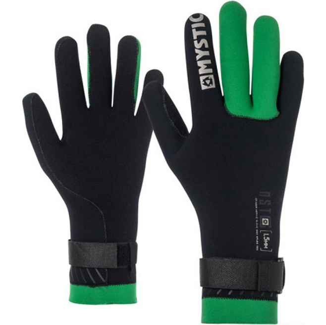 2019 Guanto Mystic Lana Merino Da 1.5mm Gbs Neo Kitesurf Nero / Verde 170145