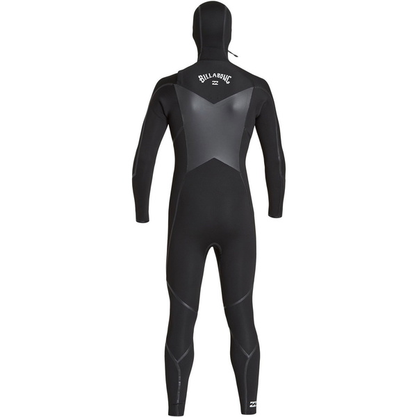 2019 Billabong Maschile Furnace Absolute X 5/4mm Con Cappuccio Chest Zip Muta Q45m08 Nero