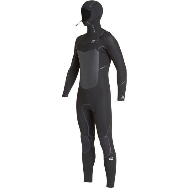 2019 Billabong Maschile Furnace Absolute X 5/4mm Con Cappuccio Chest Zip Muta Q45m08 Nero