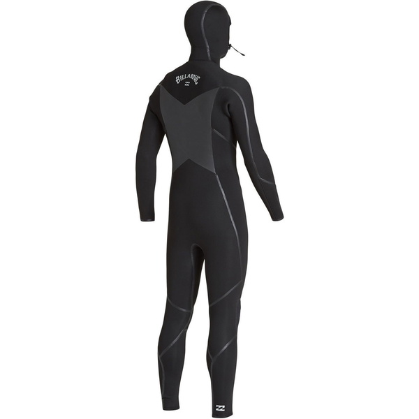 2019 Billabong Maschile Furnace Absolute X 5/4mm Con Cappuccio Chest Zip Muta Q45m08 Nero