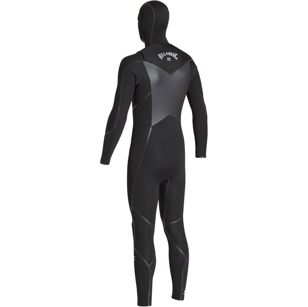 2019 Billabong Maschile Furnace Absolute X 5/4mm Con Cappuccio Chest Zip Muta Q45m08 Nero