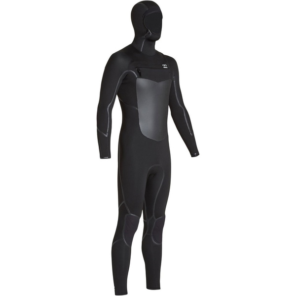 2019 Billabong Maschile Furnace Absolute X 5/4mm Con Cappuccio Chest Zip Muta Q45m08 Nero