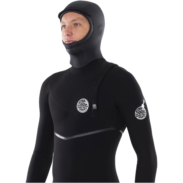 2025 Rip Curl Flashbomb Heatseeker Cappuccio In Neoprene Da 3mm Who8af - Nero