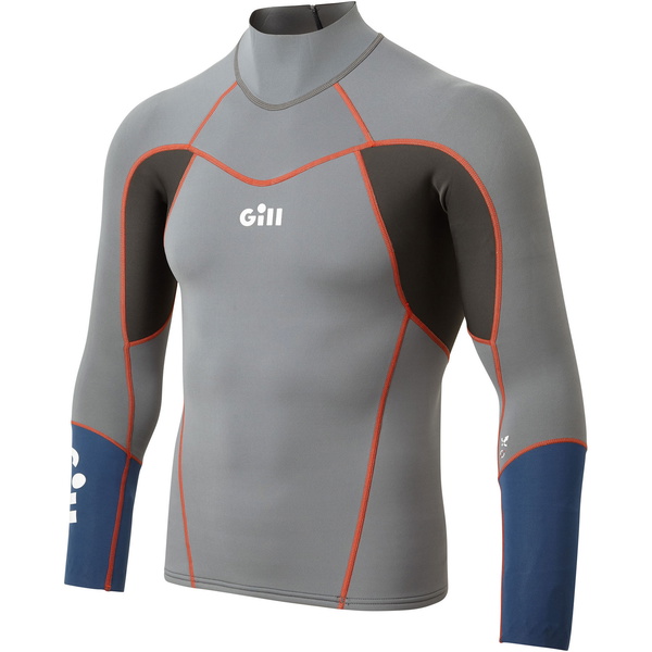 2024 Gill Da Uomo Zenlite 1.5mm Flatlock Neoprene Top 5003 - Steel Grey