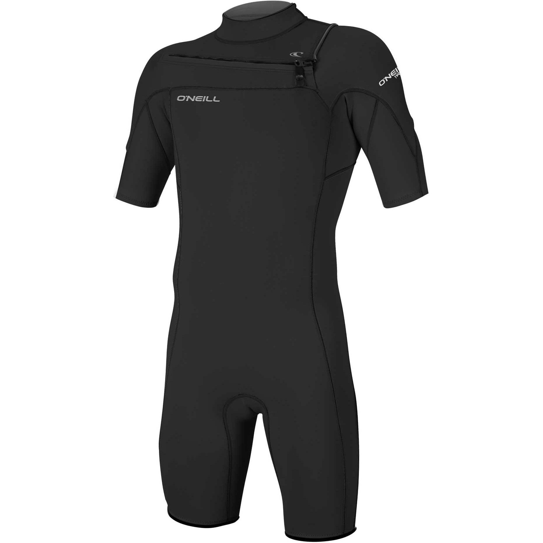 2026 O'Neill Da Uomo Hammer 2mm Chest Zip Shorty Muta 4927 - Black