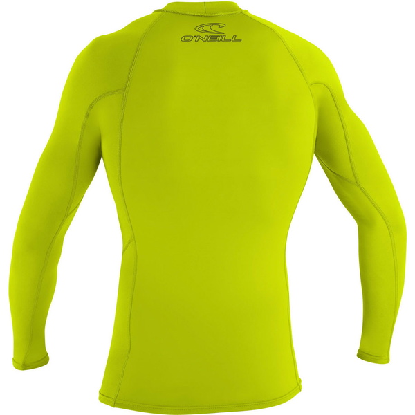 2026 O'Neill Da Uomo Basic Skins Rash Guard A Manica Lunga 3342 - Lime