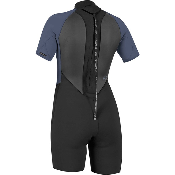 2025 O'Neill Womens Reactor II 2mm Back Zip Shorty Wetsuit 5043 - Black / Mist