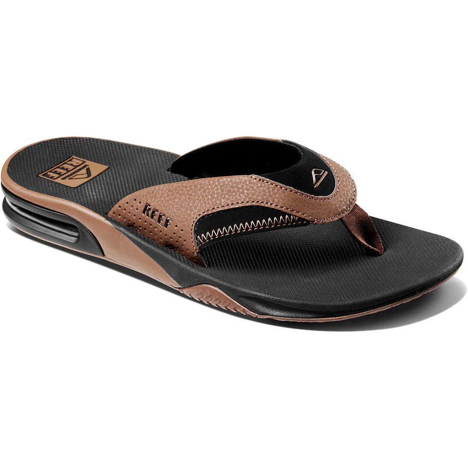 2026 Infradito Fanning Da Uomo Reef Ci8102 - Nero / Marrone Chiaro