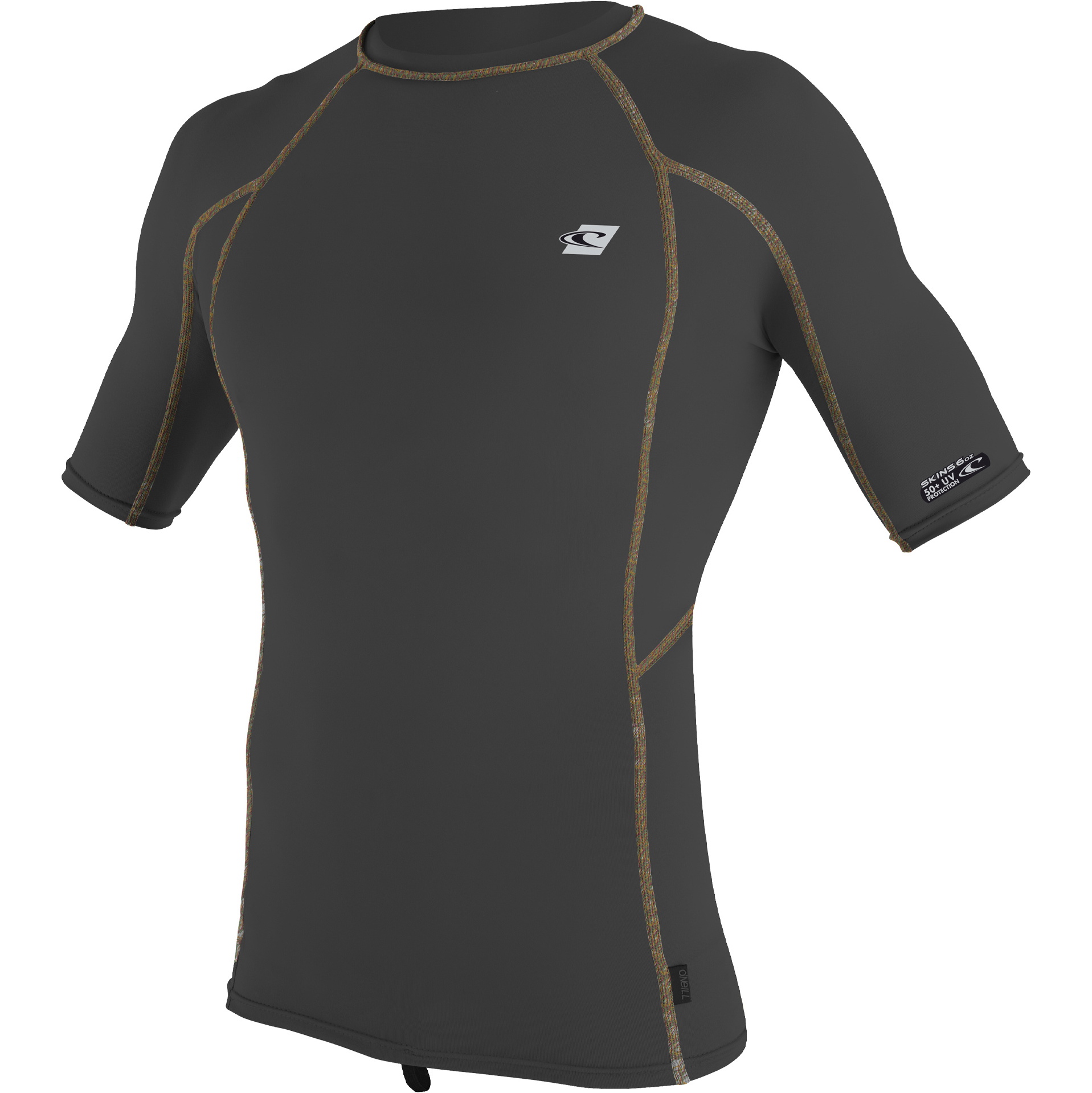 2022 O'neill Skins Premium Uomo Manica Corta Rash Guard 4169b - Nero