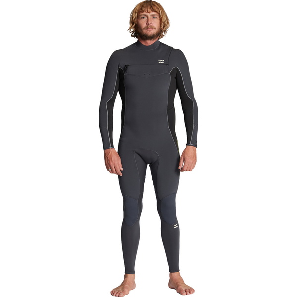 2024 Billabong Da Uomo Absolute 3/2mm Gbs Chest Zip Muta ABYW100192 - Grey