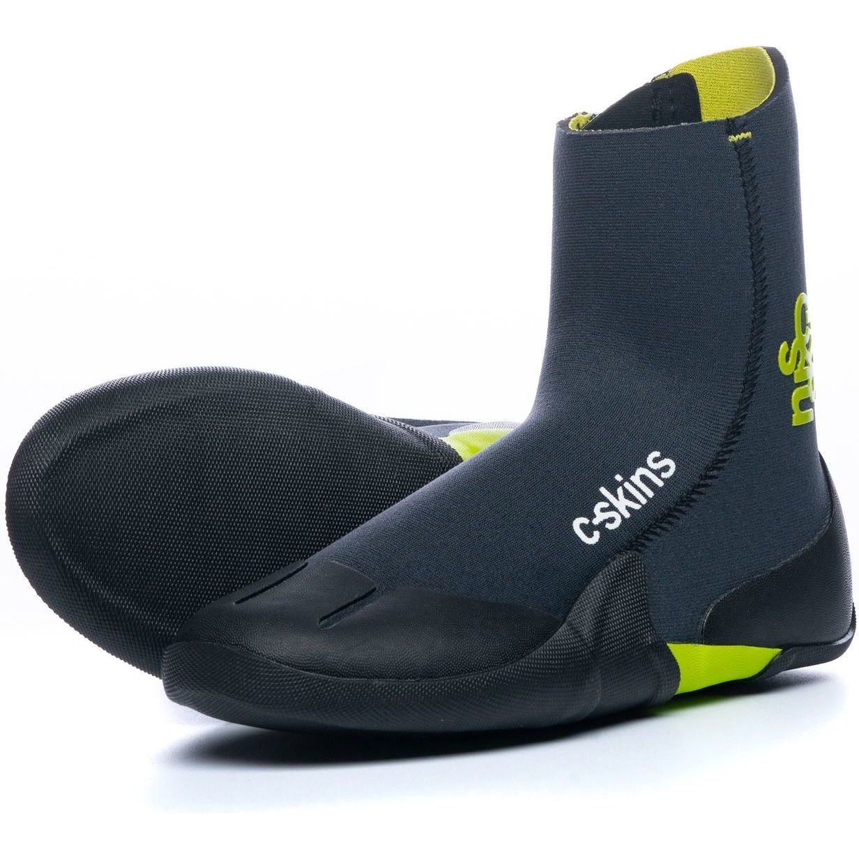 2026 C-Skins Bambino Legend 3.5mm Stivali In Neoprene A Punta Tonda Con Zip C-BOLEJZ - Graphite / Flash Green / Black