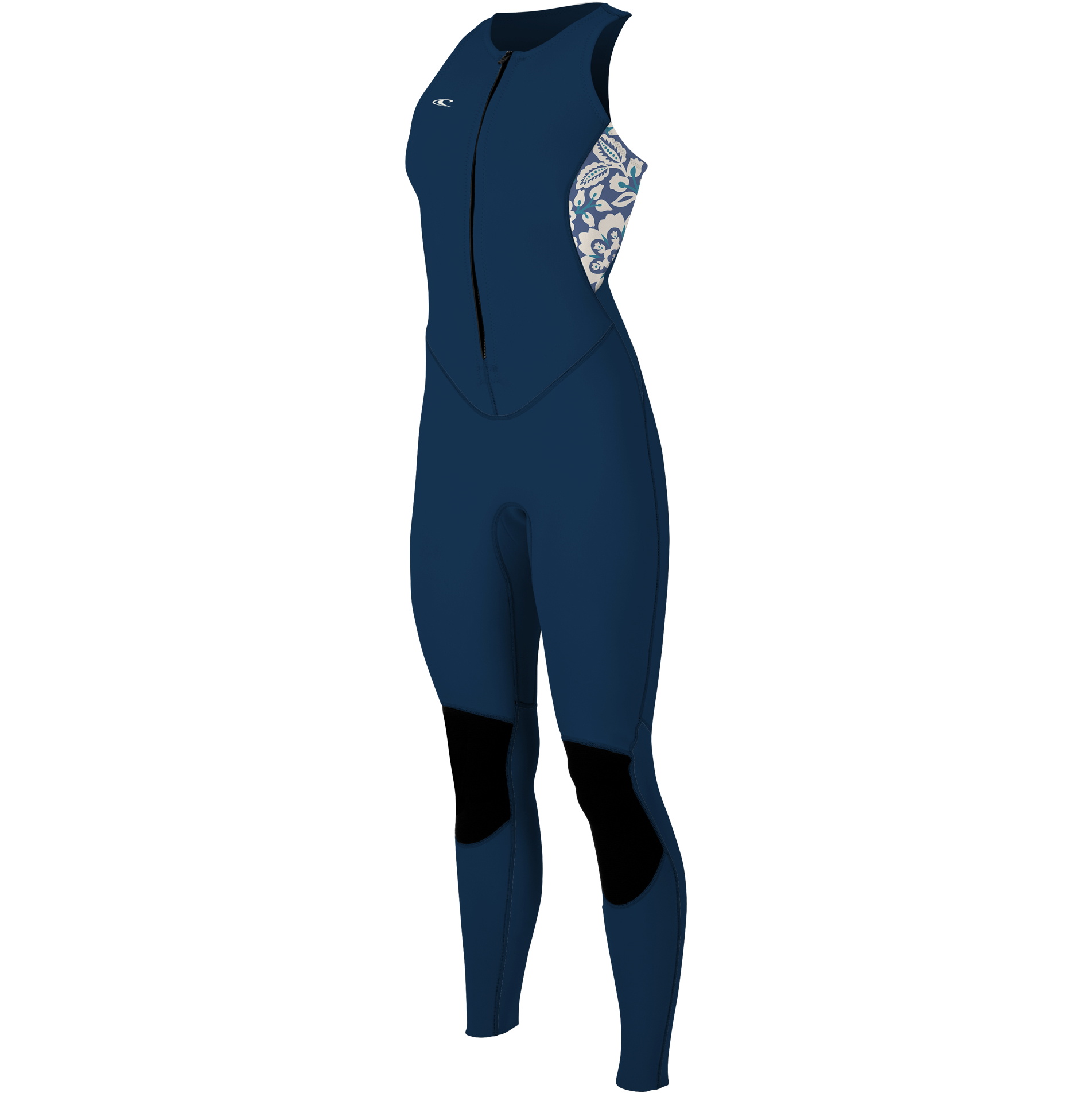 2023 O'Neill Women Bahia 1.5mm Front Zip Long Jane Wetsuit 4860 - French Navy / Crisflor