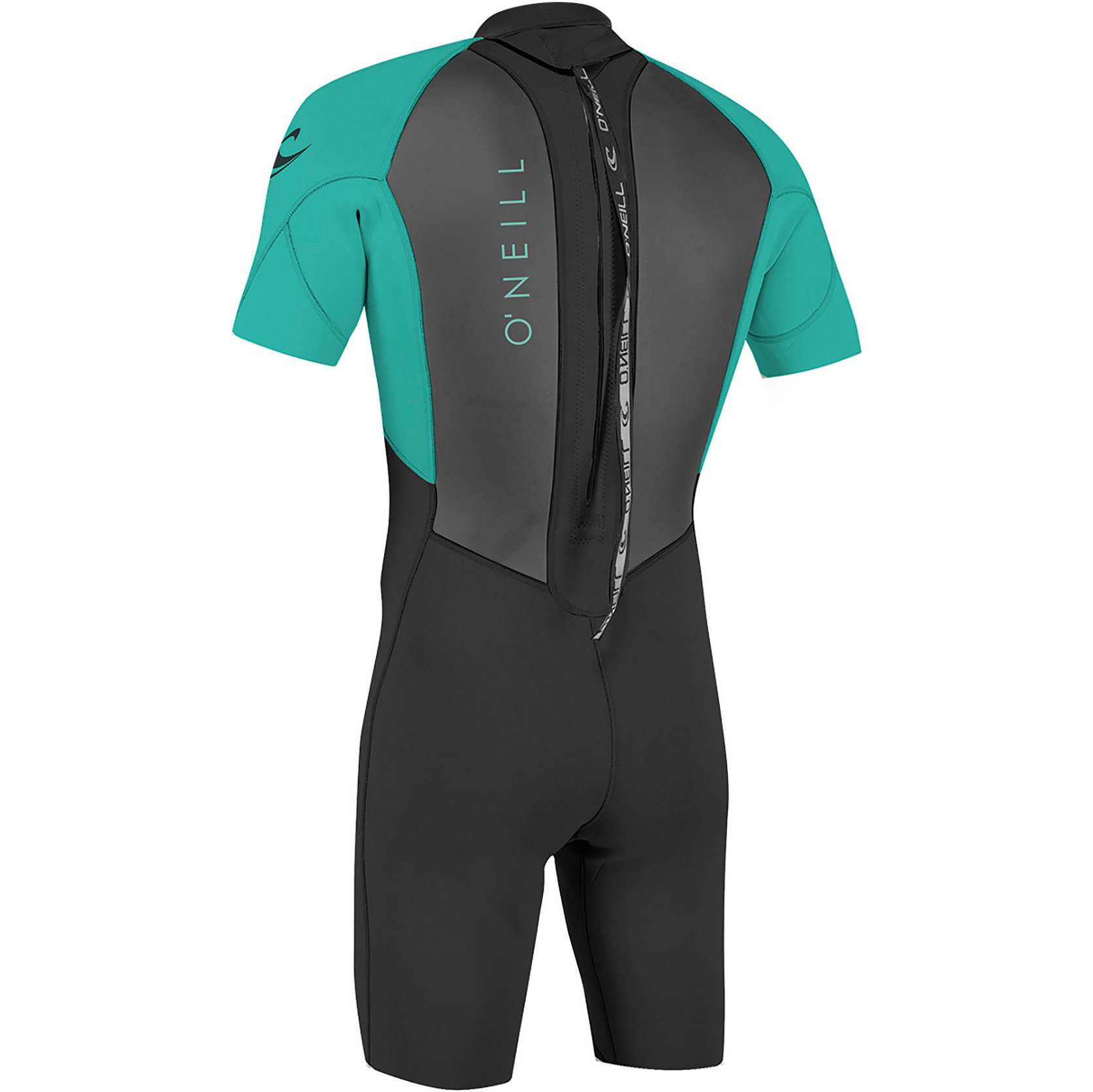 2025 O'Neill Youth Reactor II 2mm Back Zip Shorty Muta 5045 - Black / Aqua