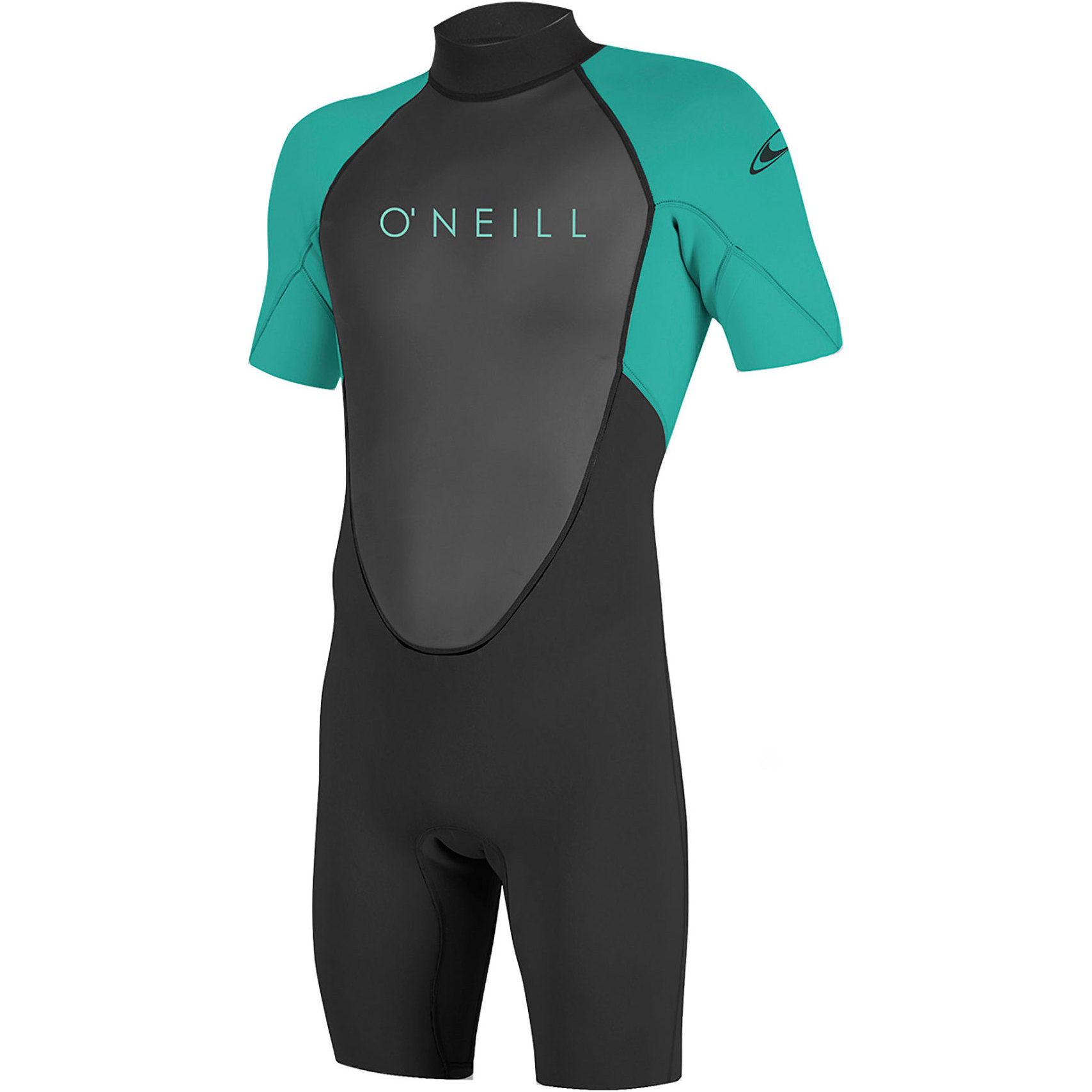 2025 O'Neill Youth Reactor II 2mm Back Zip Shorty Muta 5045 - Black / Aqua
