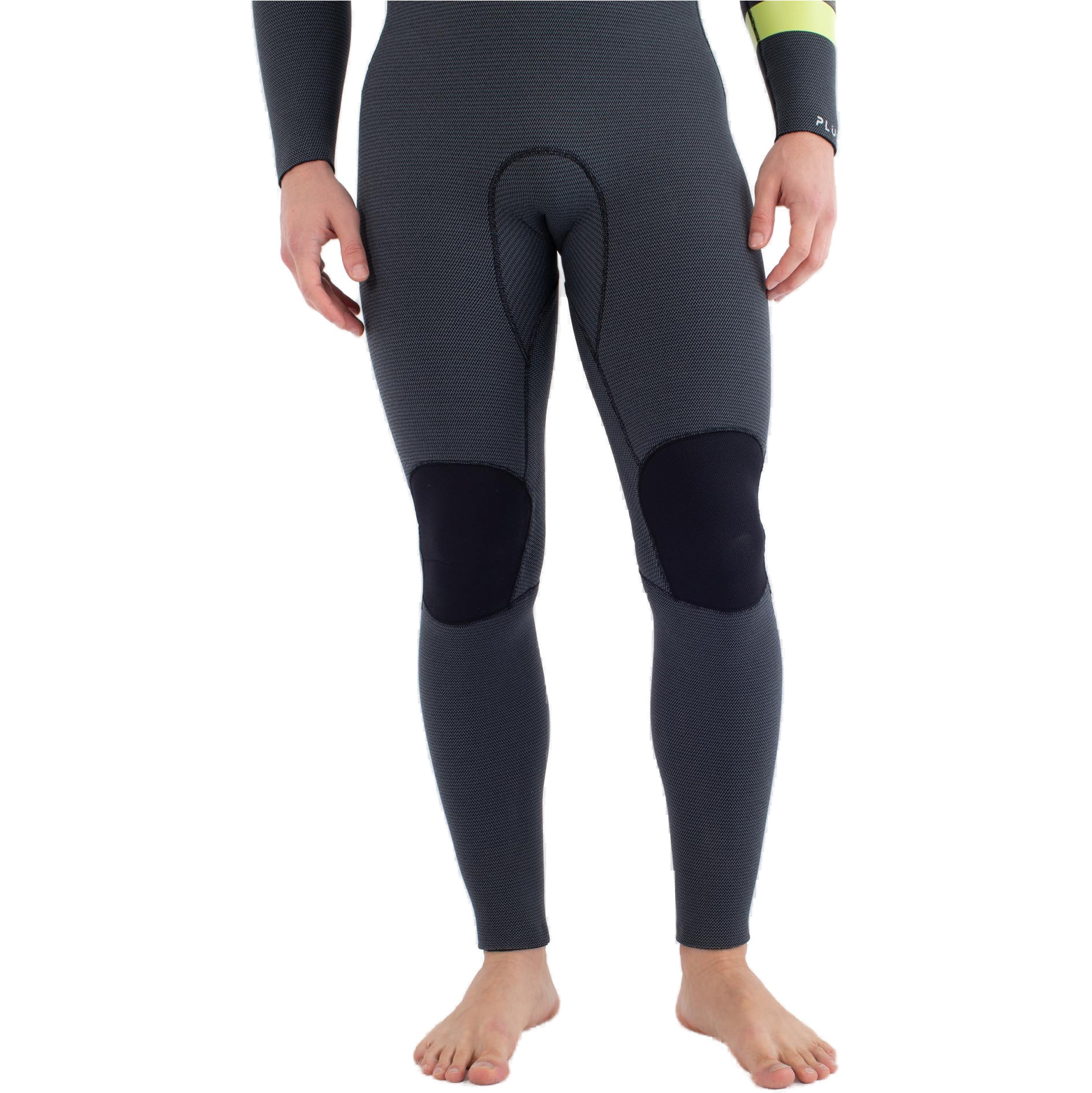 2025 Hurley Da Uomo Plus 5/3mm Con Cappuccio Chest Zip Muta MFS0012543 - Black / Lemon