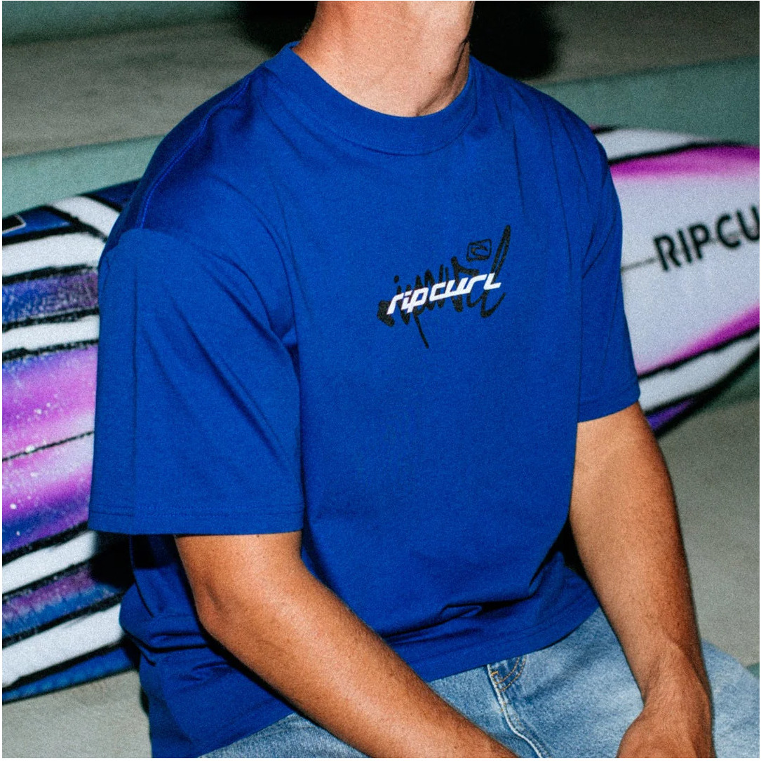 2026 Rip Curl Da Uomo Inner Visions Blast Over Tee 0XNMTE - Electric Cobalt
