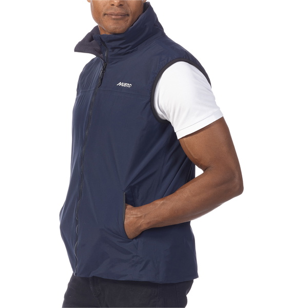 2026 Gilet Aderente Da Uomo Musto 2.0 82283 - Navy Scuro / Cenere