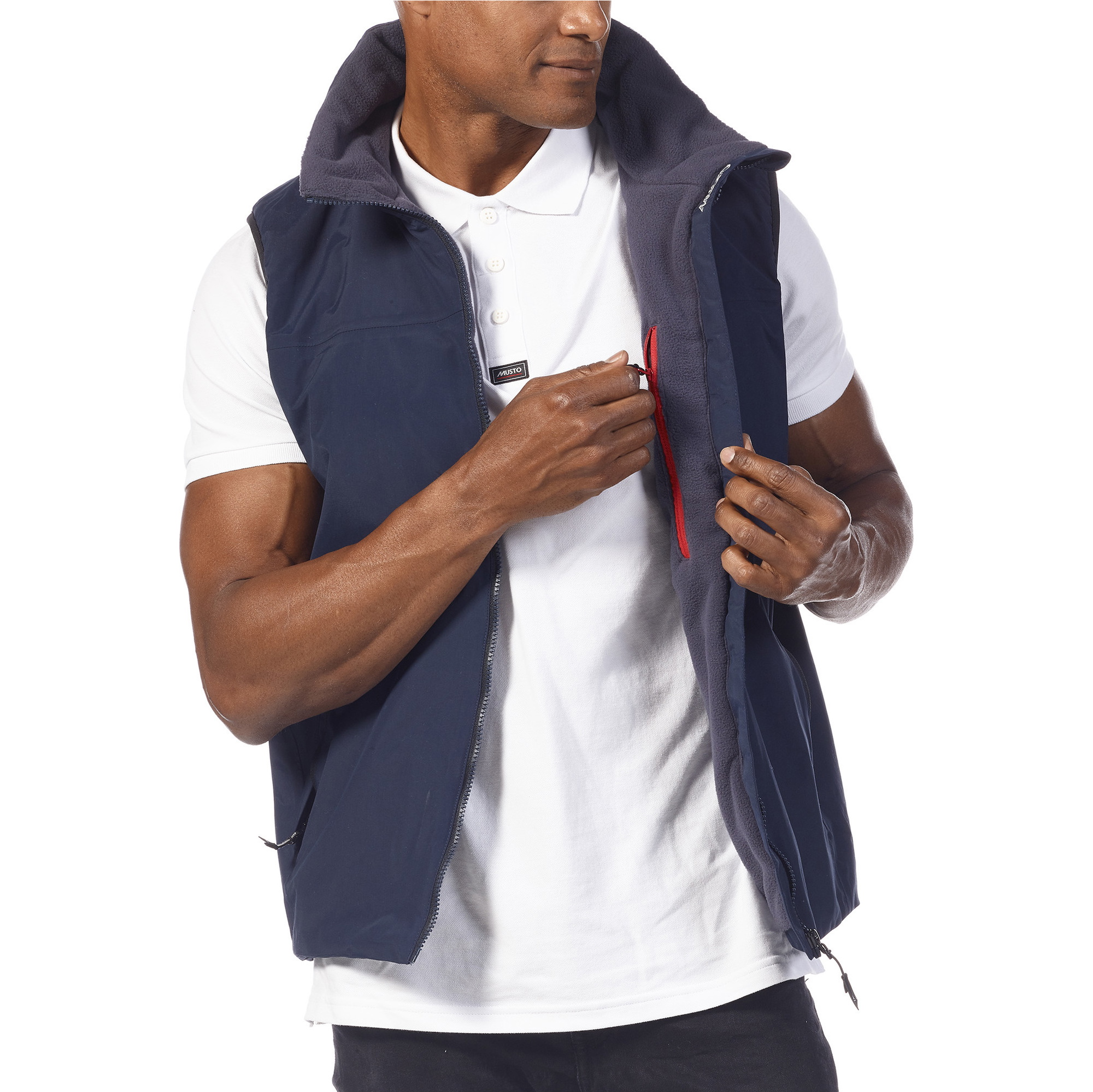 2026 Gilet Aderente Da Uomo Musto 2.0 82283 - Navy Scuro / Cenere