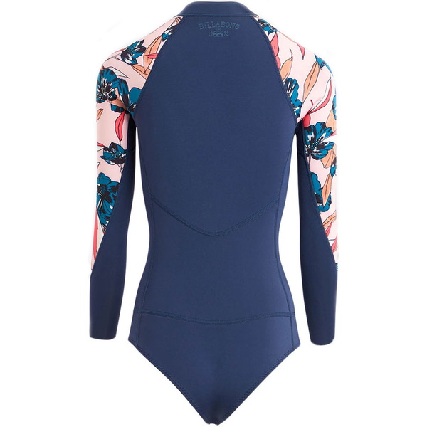 Billabong Delle Donne Salty Stordimento 2mm Manica Lunga Spring Shorty Muta Ardesia H42g11
