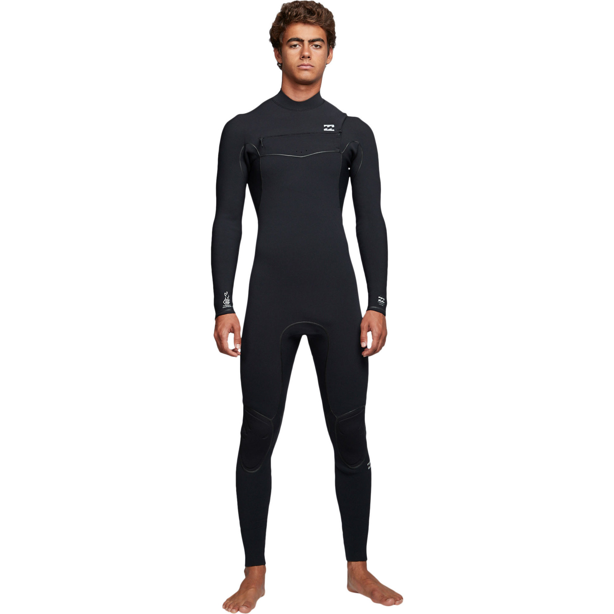 2019 Billabong Maschile Furnace Ultra 4/3mm Chest Zip Muta Q44m02 Nero