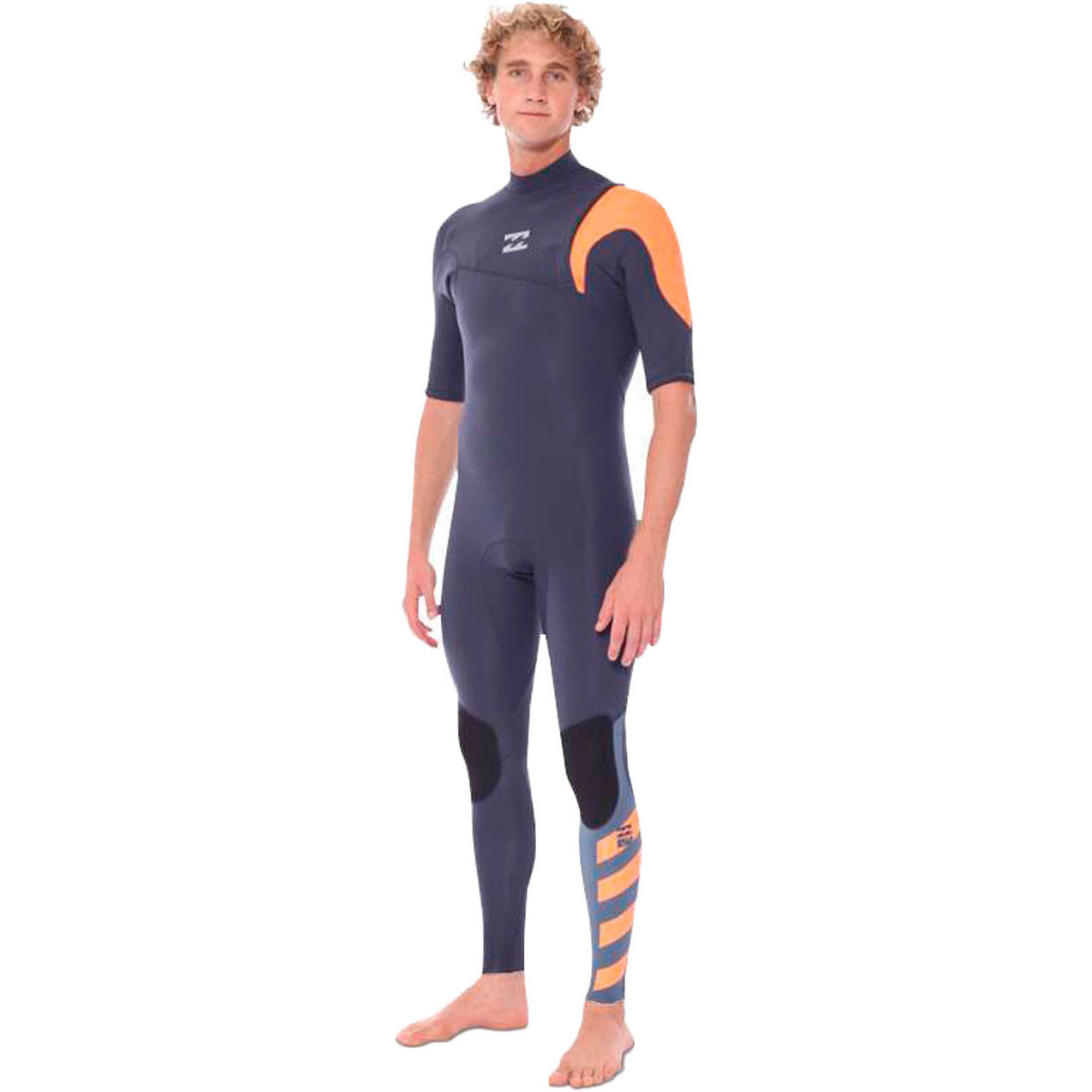 2016 Billabong Xero Pro 2 millimetri manica corta senza zip Muta FLUO ARANCIONE W42M01