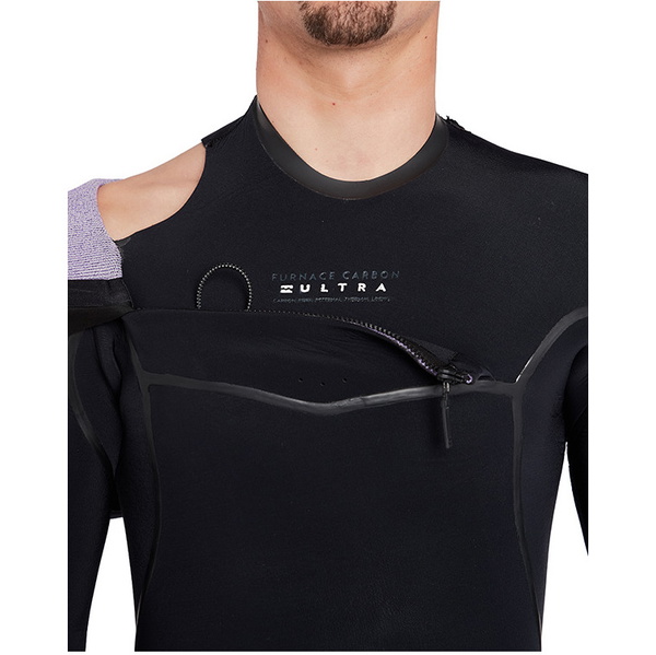 Billabong Furnace Carbon Ultra Hooded 6/5mm Chest Zip Wetsuit Black L46M01