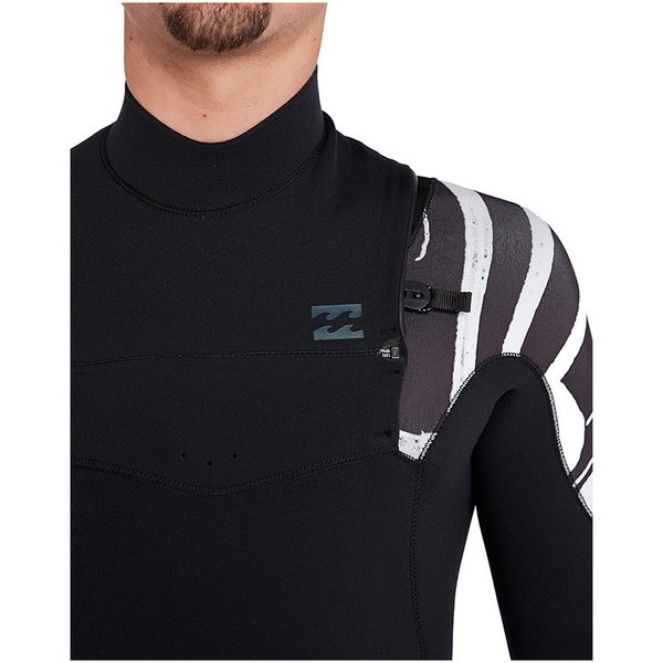 Billabong Furnace Comp Di Carbonio 5/4mm Chest Zip Muta L45m03 Stampa Nera