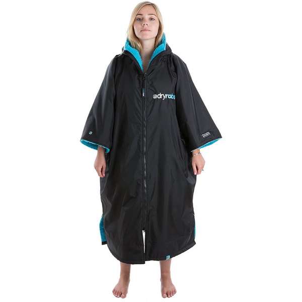 2023 Dryrobe Advance Manica Corta Che Cambia Robe DR100 - Black / Blu