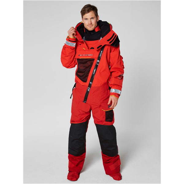 2019 Helly Hansen Aegir Ocean Survival Drysuit Alert Red 31706