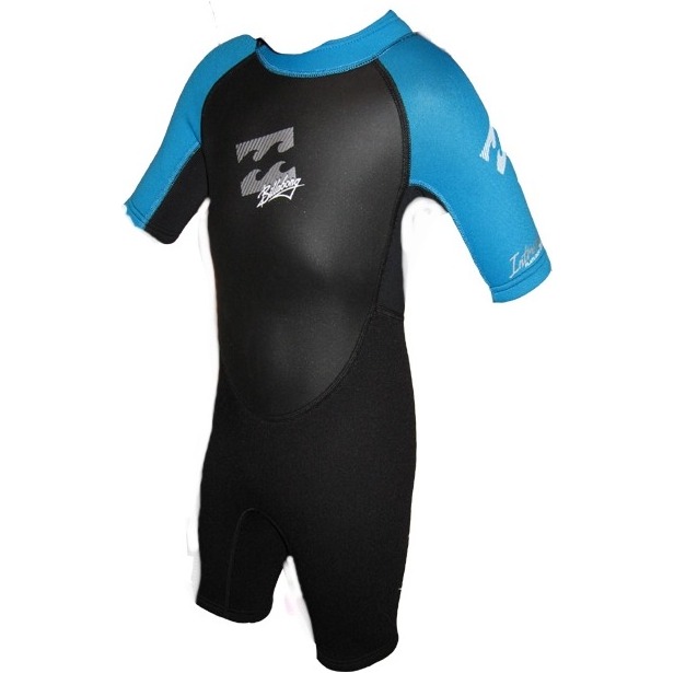 Billabong Toddler 2mm Intruder Shorty Wetsuit in Blk/Caribbean Blue D42B03