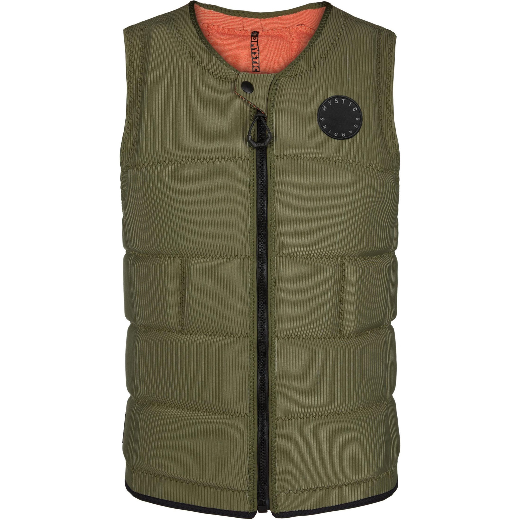 2021 Mystic The Dom Gilet Impatto Wake Front Zip Wdom - Verde Coraggioso