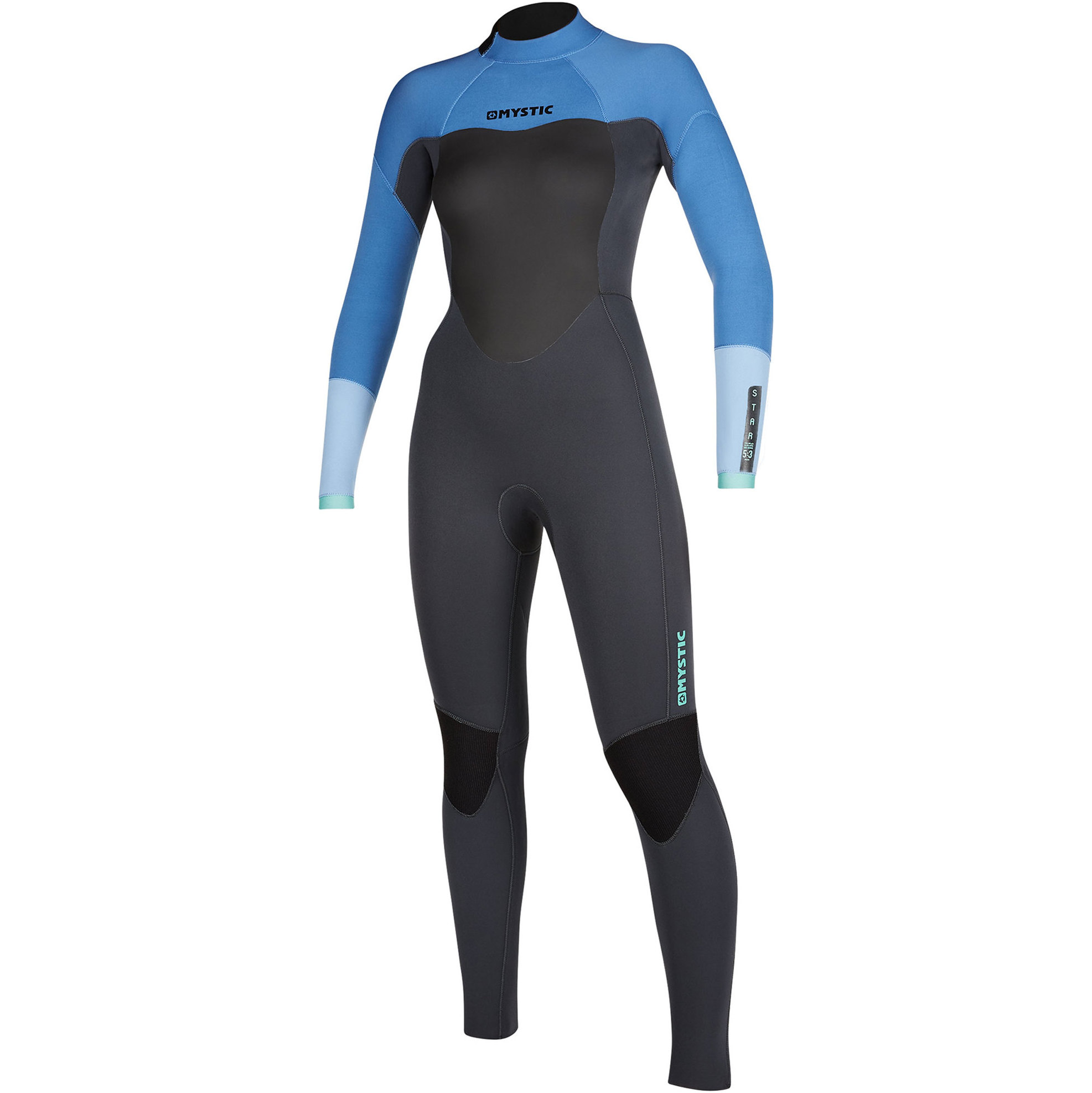 2021 Muta Da Donna Mystic Back Zip Star 5/3mm 200027 - Blu Mentolo