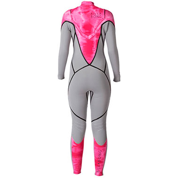 2014 Billabong LADIES Xero Revolution 5/4 millimetri CHEST Muta ZIP nella nebbia / Rosa Wash N45G02