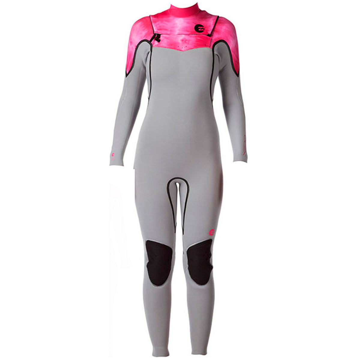 2014 Billabong LADIES Xero Revolution 5/4 millimetri CHEST Muta ZIP nella nebbia / Rosa Wash N45G02
