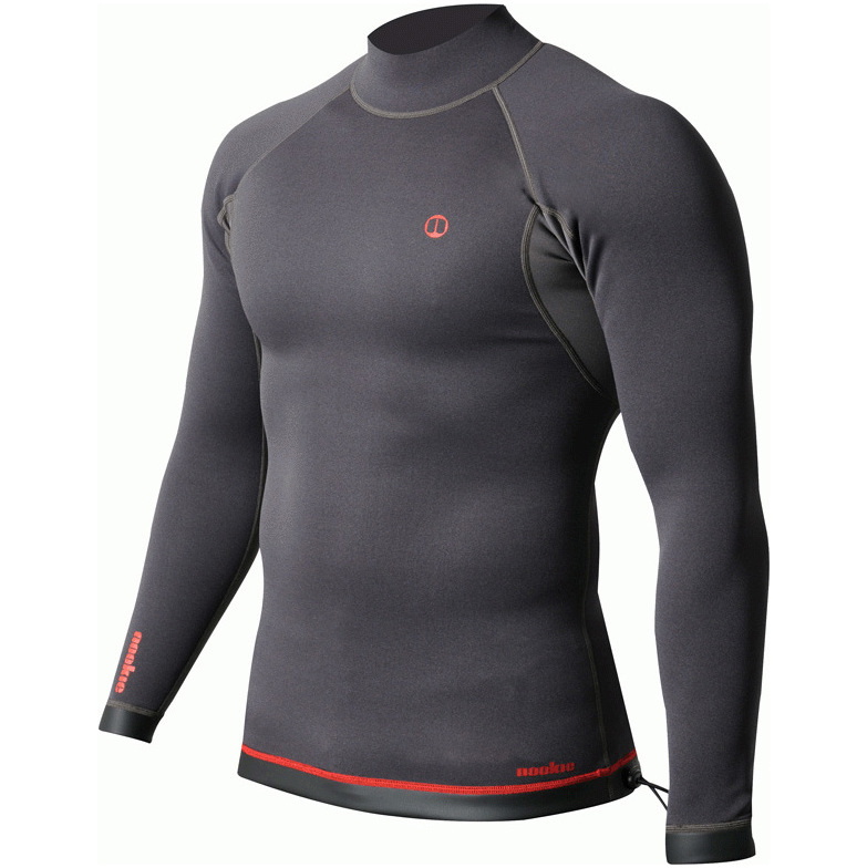 2026 Nookie Da Uomo Ti 1mm Manica Lunga Muta Top NE12 - Black / Red