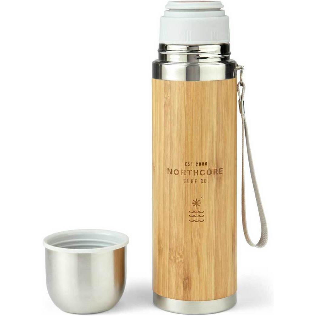 2026 Northcore Borraccia In Bambù E Acciaio Inox Con Boccale Da 360 Ml NOCO97B