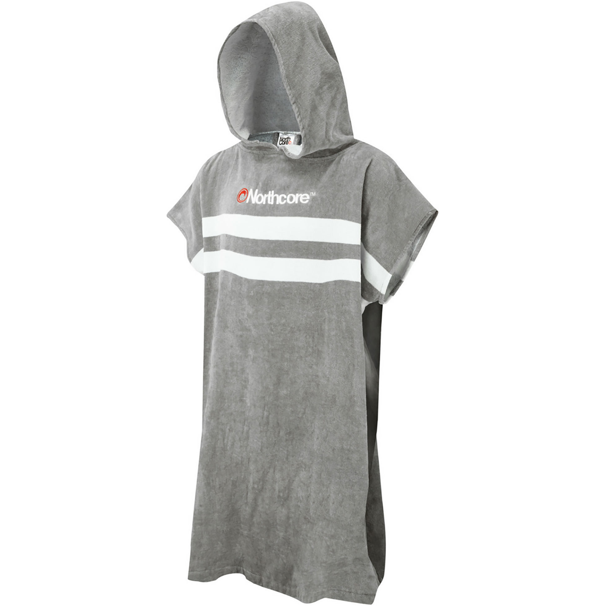 2026 Northcore Spiaggia Basha Stripe Hooded Asciugamano Changing Robe / Poncho NOCO241 - Grey